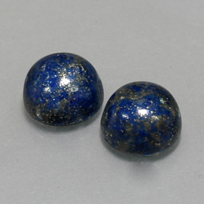 Gemas de lapislázuli azul natural de  ct, corte redondo, opaco
