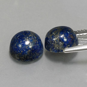 Gemas de lapislázuli azul natural de  ct, corte redondo, opaco