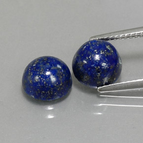 Gemas de lapislázuli azul natural de  ct, corte redondo, opaco