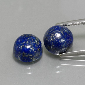 Gemas de lapislázuli azul natural de  ct, corte redondo, opaco