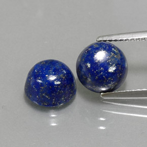 Gemas de lapislázuli azul natural de  ct, corte redondo, opaco