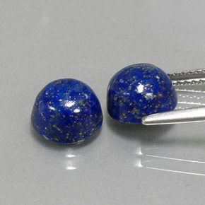 Gemas de lapislázuli azul natural de  ct, corte redondo, opaco