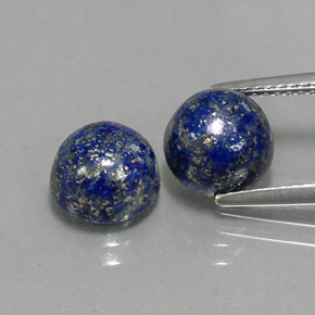 Gemas de lapislázuli azul natural de  ct, corte redondo, opaco