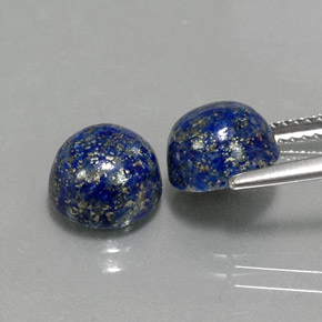 Gemas de lapislázuli azul natural de  ct, corte redondo, opaco