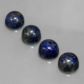 Gemas de lapislázuli azul natural de  ct, corte redondo, opaco