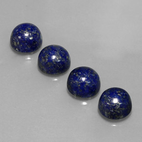 Gemas de lapislázuli azul natural de  ct, corte redondo, opaco