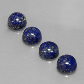 Gemas de lapislázuli azul natural de  ct, corte redondo, opaco