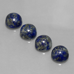 Gemas de lapislázuli azul natural de  ct, corte redondo, opaco