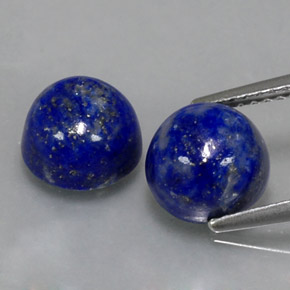 Gemas de lapislázuli azul natural de  ct, corte redondo, opaco