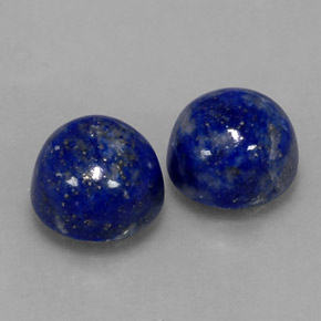 Gemas de lapislázuli azul natural de  ct, corte redondo, opaco