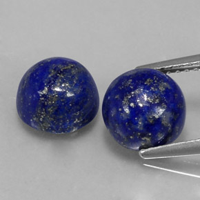 Gemas de lapislázuli azul natural de  ct, corte redondo, opaco