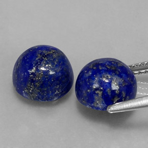 Gemas de lapislázuli azul natural de  ct, corte redondo, opaco