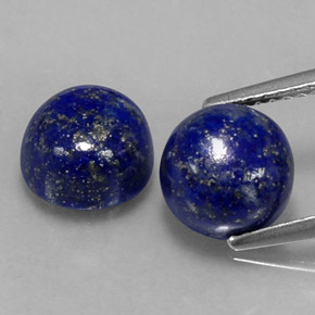 Gemas de lapislázuli azul natural de  ct, corte redondo, opaco