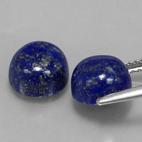 Gemas de lapislázuli azul natural de  ct, corte redondo, opaco