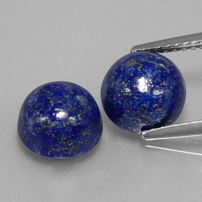 Gemas de lapislázuli azul natural de  ct, corte redondo, opaco