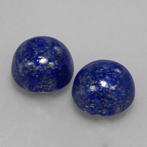 Gemas de lapislázuli azul natural de  ct, corte redondo, opaco