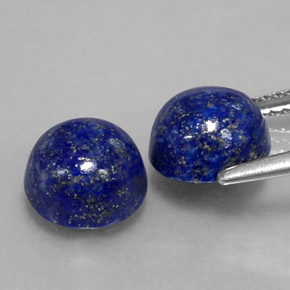 Gemas de lapislázuli azul natural de  ct, corte redondo, opaco