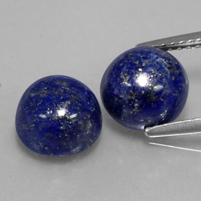 Gemas de lapislázuli azul natural de  ct, corte redondo, opaco