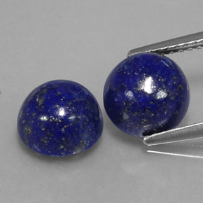 Gemas de lapislázuli azul natural de  ct, corte redondo, opaco