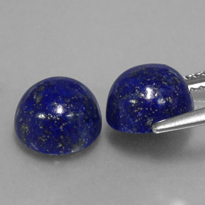 Gemas de lapislázuli azul natural de  ct, corte redondo, opaco