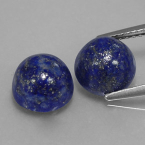 Gemas de lapislázuli azul natural de  ct, corte redondo, opaco