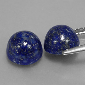 Gemas de lapislázuli azul natural de  ct, corte redondo, opaco