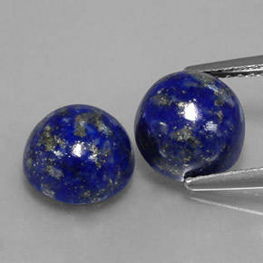 Gemas de lapislázuli azul natural de  ct, corte redondo, opaco