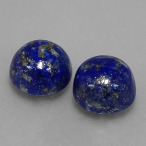 Gemas de lapislázuli azul natural de  ct, corte redondo, opaco