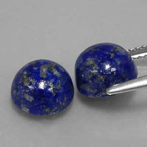 Gemas de lapislázuli azul natural de  ct, corte redondo, opaco