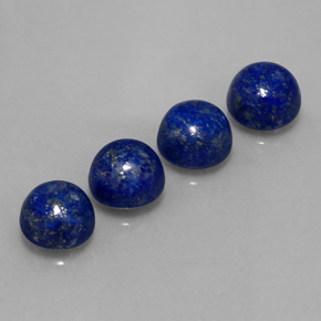 Gemas de lapislázuli azul natural de  ct, corte redondo, opaco