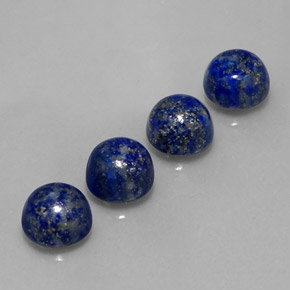 Gemas de lapislázuli azul natural de  ct, corte redondo, opaco