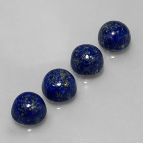 Gemas de lapislázuli azul natural de  ct, corte redondo, opaco