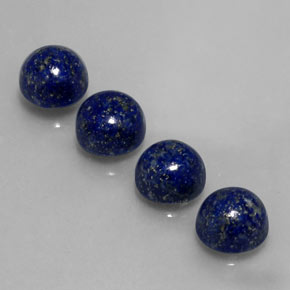 Gemas de lapislázuli azul natural de  ct, corte redondo, opaco