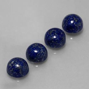 Gemas de lapislázuli azul natural de  ct, corte redondo, opaco