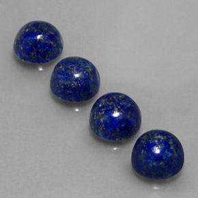 Gemas de lapislázuli azul natural de  ct, corte redondo, opaco