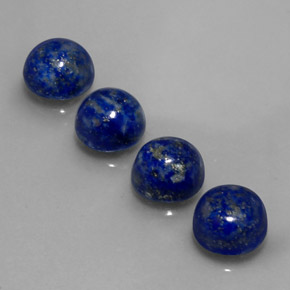 Gemas de lapislázuli azul natural de  ct, corte redondo, opaco
