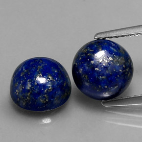 Gemas de lapislázuli azul natural de  ct, corte redondo, opaco