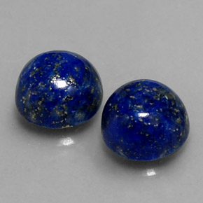 Gemas de lapislázuli azul natural de  ct, corte redondo, opaco