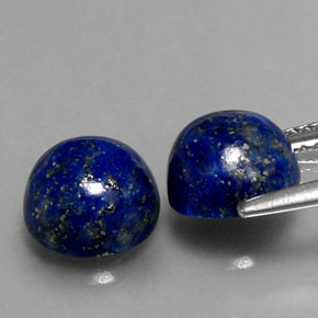 Gemas de lapislázuli azul natural de  ct, corte redondo, opaco