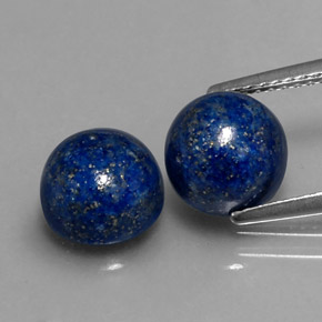 Gemas de lapislázuli azul natural de  ct, corte redondo, opaco