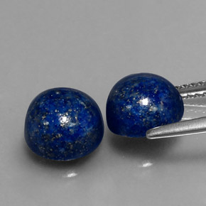 Gemas de lapislázuli azul natural de  ct, corte redondo, opaco