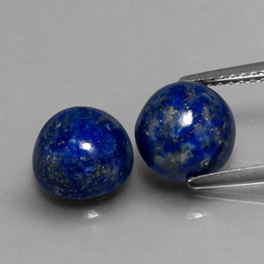 Gemas de lapislázuli azul natural de  ct, corte redondo, opaco