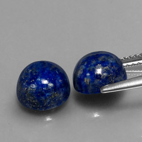 Gemas de lapislázuli azul natural de  ct, corte redondo, opaco