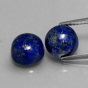 Gemas de lapislázuli azul natural de  ct, corte redondo, opaco