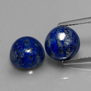 Gemas de lapislázuli azul natural de  ct, corte redondo, opaco