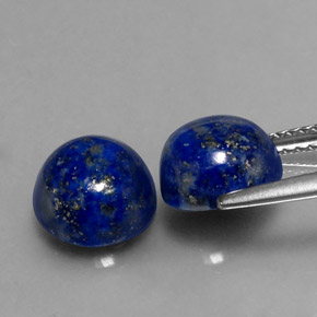 Gemas de lapislázuli azul natural de  ct, corte redondo, opaco