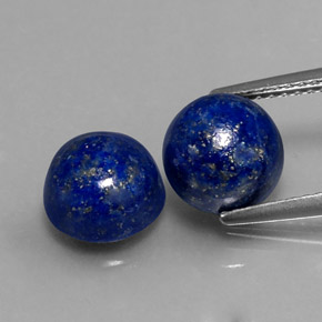 Gemas de lapislázuli azul natural de  ct, corte redondo, opaco