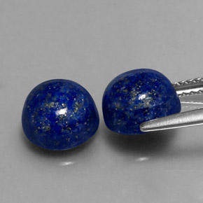 Gemas de lapislázuli azul natural de  ct, corte redondo, opaco