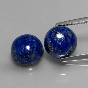 Gemas de lapislázuli azul natural de  ct, corte redondo, opaco