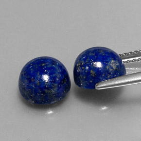 Gemas de lapislázuli azul natural de  ct, corte redondo, opaco